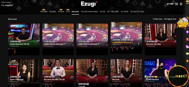Ezugi Gaming 11Bet được đông đảo người chơi yêu thích bởi không ít ưu điểm nổi trội